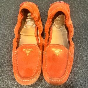 Prada suede driving loafers